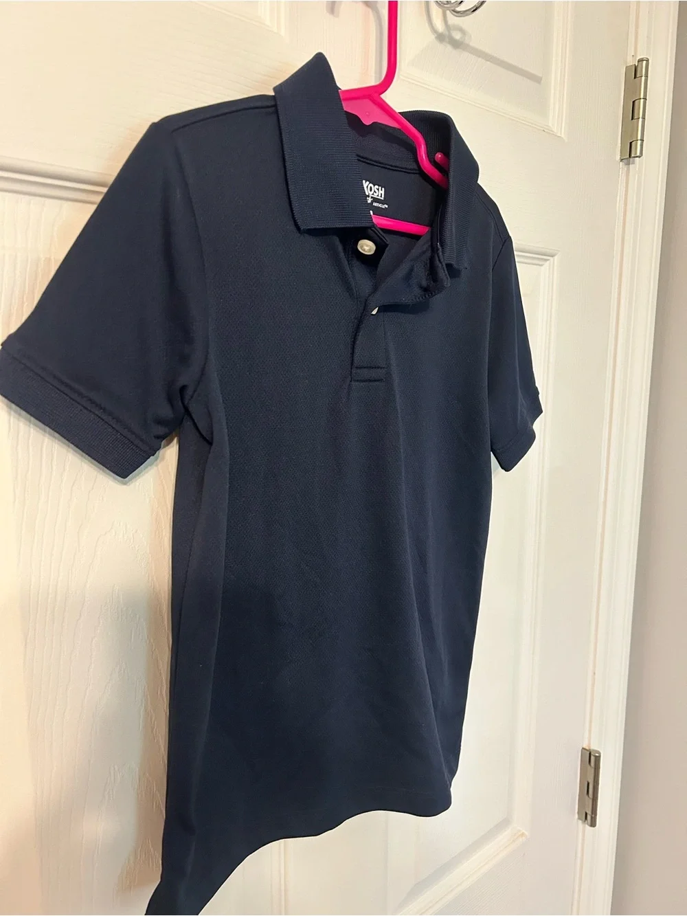 Boys, OshKosh B'gosh, Solid Navy Blue Short Sleeve Polo, Size 6